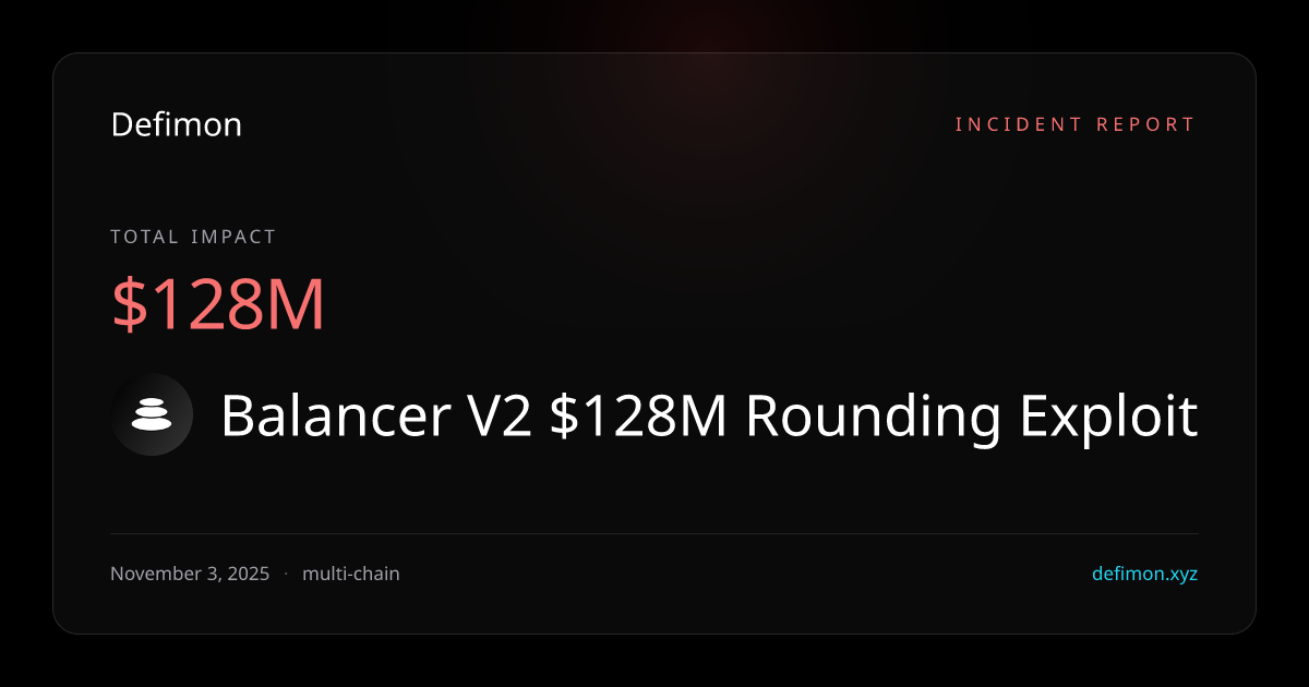 Balancer V2 $128M Rounding Exploit